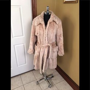 ZUKI CASHMERE COLORED SHEARED BEAVER FUR COAT